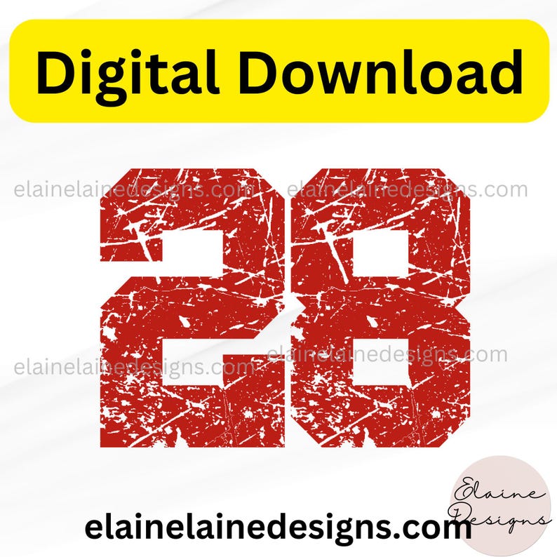 Red Distressed Sports Numbers 0–9 PNG JPG | Grunge Varsity Jersey ...