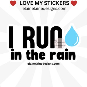Pegatina de correr, correr, pegatina de corredor, correr bajo la lluvia, pegatina de correr, correr, fitness, pegatina de entrenamiento de maratón, pegatina de maratón, EED-RUN-2
