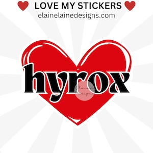 Hyrox sticker, hyrox, running sticker, 1k at a time, crossfit sticker, I hyrox, i love hyrox sticker, i heart hyrox sticker, EED-RUN-23