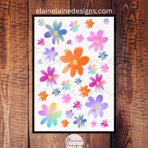 Autocollant marguerites, autocollant Daisy, autocollant Spring Daisy, autocollants Bright Daisies, ensemble d’autocollants Mini Daisy, autocollant floral, fleurs, EED-NATURE-4