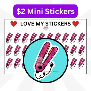 Sticker planificateur de fer à lisser, autocollant de planificateur de beauté, fer à lisser, beauté, beauté, autocollants de planificateur, autocollants d&#39;icônes, EED360