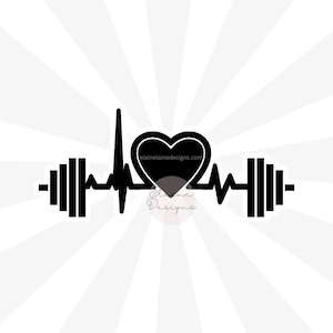 Crossfit Sticker, Barbell heart rate sticker, lift sticker, powerlifting weightlifting sticker, Barbell heart sticker, dumbbell sticker 44