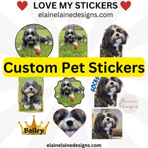 Autocollants pour animaux de compagnie, autocollants pour chiens, autocollants personnalisés pour animaux de compagnie, autocollants pour chats, chien, chat, mariage de chien, autocollants de célibataire, autocollants de faveur, lot 1