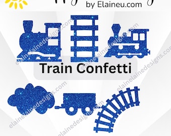 train confetti, train party decorations, choo choo birthday decor, table scatter, toddler train party supplies, railroad party confetti, 114
