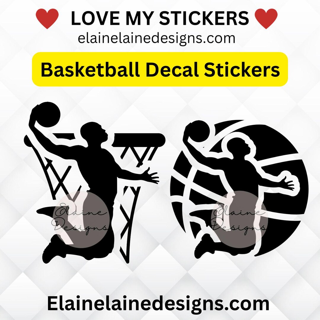 Sticker Note Designs Basketball Basketball Decal Sticker | Basketball Stickers, Basketball Net ...