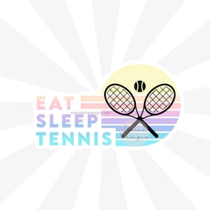 Tennis Sticker, Retro Sonnenuntergang Tennis Sticker, Eat Sleep Tennis Sticker, Tennis Sticker Regenbogen, Tennis Sticker 100