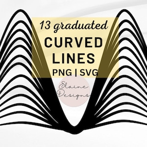 Curved Lines svg Graduated Curved Lines png Curve Line Hill Mountain bundle Rounded curve Smooth curvy lines Clipart Curvy PNG SVG Set 232