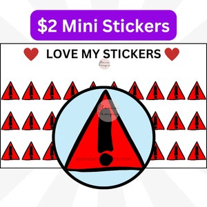 Planner stickers, icon stickers, warning, caution, attention, EED447