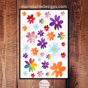 Autocollant marguerites, autocollant Daisy, autocollant Spring Daisy, autocollants Bright Daisies, ensemble d’autocollants Mini Daisy, autocollant floral, Fleurs EED-NATURE-5