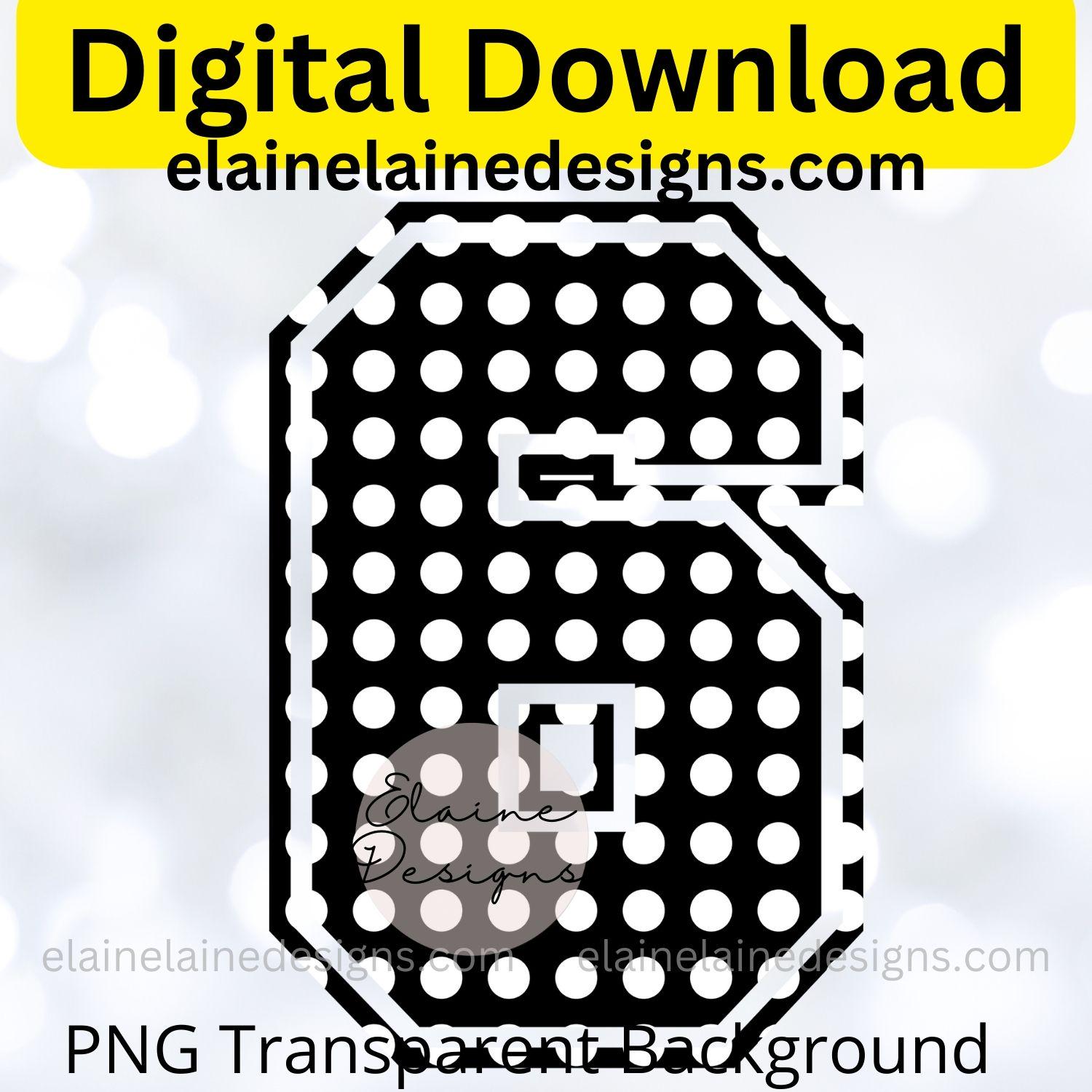 Polkadot Numbers, Polkadot Font, Dot Numbers, Number Clipart