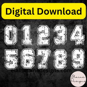 Varsity-Nummern, weiße Zahlen, Zahlen png, Sportzahlen, Grunge-Zahlen, Zahlen Clipart, Zahlen jpg, Zahlen Schriftart, PNG, JPG, 568