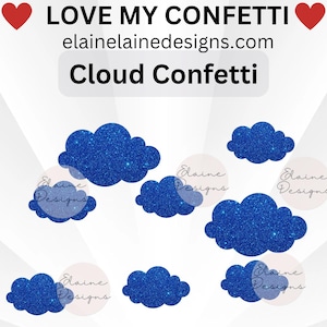 Décorations de nuages, nuages confettis, décorations pour baby shower, fête d&#39;un premier anniversaire, décoration de chambre de bébé, nuages pastel, nuage de points, nuageux, EED-C-23