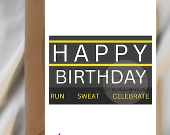 Hyrox birthday card, Hyrox wod, Happy Birthday, Hyrox happy birthday, sled push, cake push, happy hyrox, Hyrox cards, EED-CARDS-3