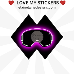 Goggles Sticker, Ski Sticker, Skibrille, Black Diamond Sticker, Snowboard Aufkleber, Neon, Ski fahren wie ein Mädchen, EED-SNOW-174