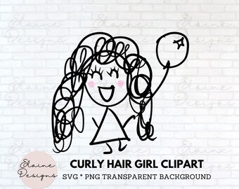 Curly hair png cute curly hair girl png curly hair svg Hair curls svg Wild curls handdrawn scribbles drawing Digital Download svg PNG Set 3