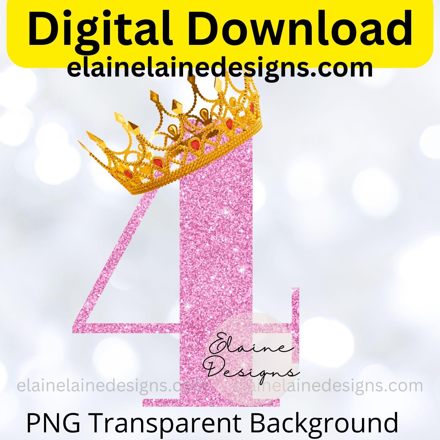 Princess Numbers, Glitter Numbers, Pink Glitter Numbers, Crown Numbers ...