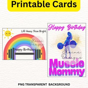 Hyrox cards, Crossfit cards, Birthday, Girls Who Lift, Weightlifting, Girl Power & Stronger, gym, barbell, coach, fitness, png, EED-DC-19