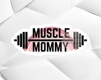 Crossfit Sticker, pink rainbow mommy sticker, Girl weightlifting sticker, rainbow muscle mommy, muscle mommy sticker, weightlifting mom 63