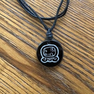 E - Wildcat - Mayan Nahual Jade Pendant + Black Cord
