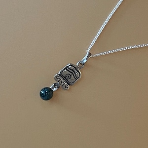 Ajmaq - Bee - Mayan Nahual Jade Pendant + Silver Necklace