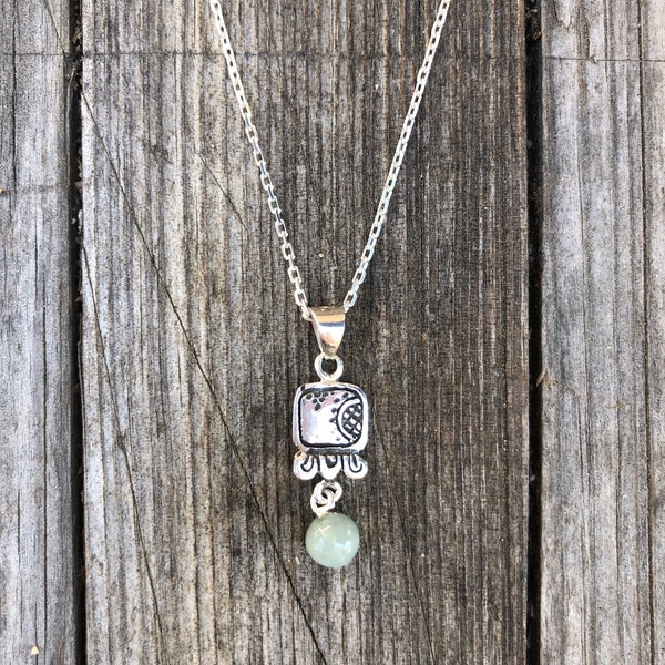 Kawoq - Turtle - Mayan Nahual Jade Pendant + Silver necklace