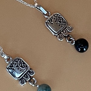 Kawoq - Turtle - Mayan Nahual Jade Pendant + Silver necklace