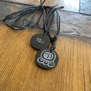 Toj Nahual Black Jade Pendant with Necklace
