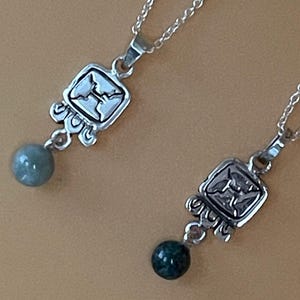 Tijax - Fish - Mayan Nahual Jade + Silver Necklace