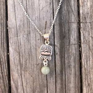 Aqabal -Bat - Mayan Nahual Jade Pendant + Silver Necklace