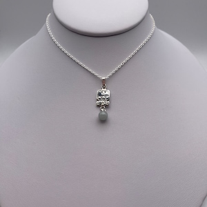 Aj - -Mayan Nahual Jade Pendant + Silver Necklace