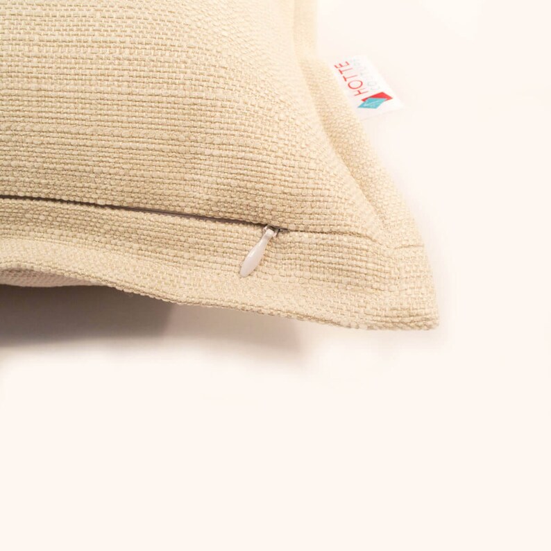 decorative cushions in Creamy made with a stitching detail of 12 \u201cwide all around the cushion beige white bedroom Pillow cover 18 x 18