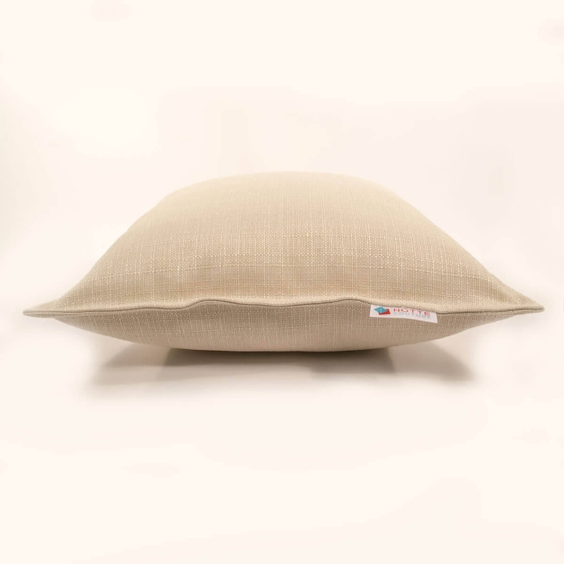 decorative cushions in Creamy made with a stitching detail of 12 \u201cwide all around the cushion beige white bedroom Pillow cover 18 x 18