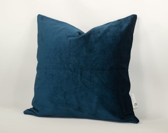 Blue velvet Pillow cover 18" x 18", decorative cushions , soft velvet pillow cover, squared pillow, Trendy pillow, comfortable pillow cover