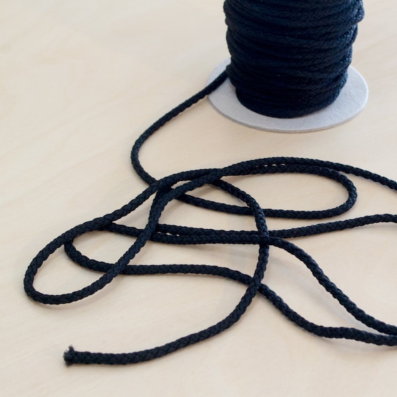 Cuerda con capucha negra, cordón negro de 3 mm, cuerda negra de 3