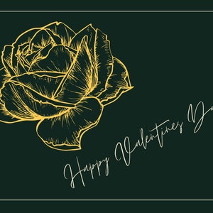 Carte postale imprimable de la Saint-Valentin (verte)