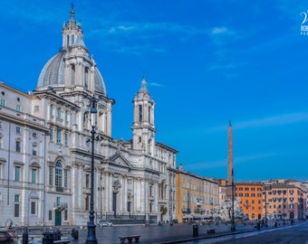 Photo of Rome, picture of Piazza Navona in Rome, Italy, historical Rome, Roman churches, Italian churches, photo of Rome on canvas
