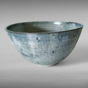 Hand Thrown Stoneware Dotty Bowl - Medium