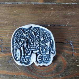 Elephant - Handmade Fabart Wooden Magnet 71 main image 1