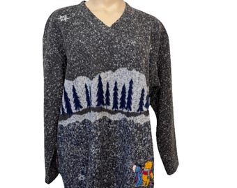 Suéter de invierno VTG Winnie the Pooh Eeyore, talla mediana, Disney Cozy