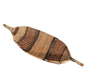 Cesta de canoa Gambela etíope, pan hecho a mano, decoración africana tejida, coleccionable