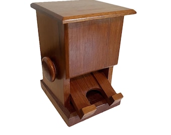 VTG Wooden Toothpick Dispenser MCM Retro Tabletop Country Farmhouse Cabincore