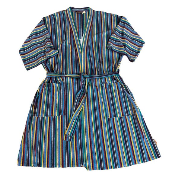 Robe Corporation of America Kabuki Coat Men's Striped House Robe Mod Gogo 1960s