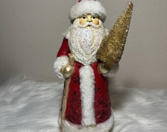 Demdaco Sylvestri Belsnikle Santa With A Cane 10 Inch Christmas Figurine Y2K VTG