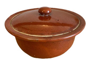 Tazón de cerámica vintage Taylor & NG con tapa, horno holandés, Japón, RARO