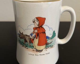 Little Red Riding Hood Antique Musical Mug Sandland Ware England VTG Cup