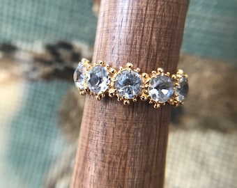 Georgian White Topaz Five Stone Ring