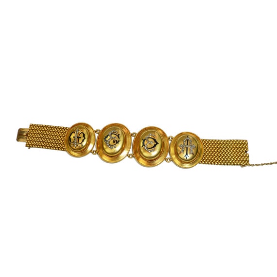 Rare Antique French 18 Carat Locket Bracelet Ador… - image 3