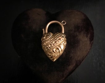 Victorian 9 Carat Gold Heart Padlock