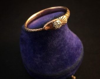 Georgian Snake Ring With Old Cut Diamond