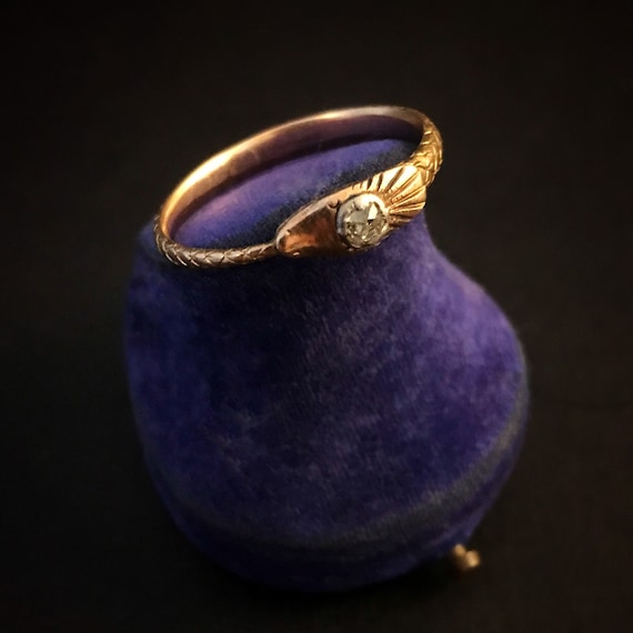 Buy Georgian Snake Ring With Old Cut Diamond Online in India Etsy